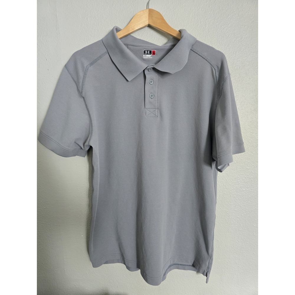 Under Armour XL Polo Shirt Gray Loose‎ Fit Short Sleeve Casual Mens